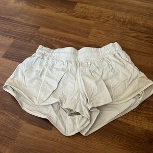 Size 6 lululemon hotty hot white shorts